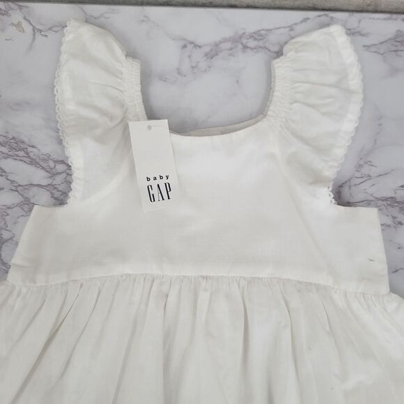 Baby Gap White Eyelet Dress / Blouse Cotton Girls Infant Size 6-12mo - Picture 4 of 15